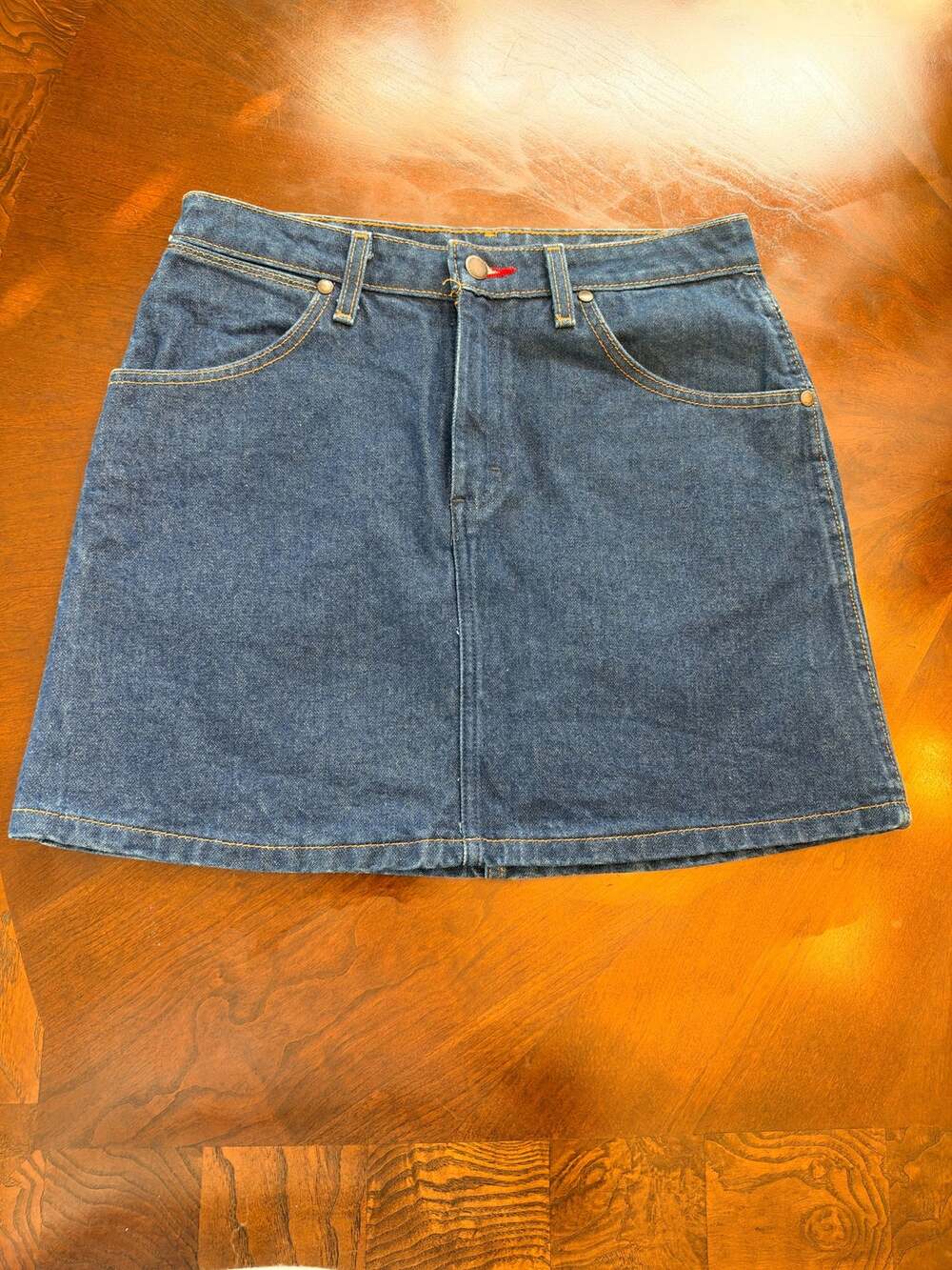 Wrangler Blue Denim Vintage Mini Skirt Five-Pocket Style